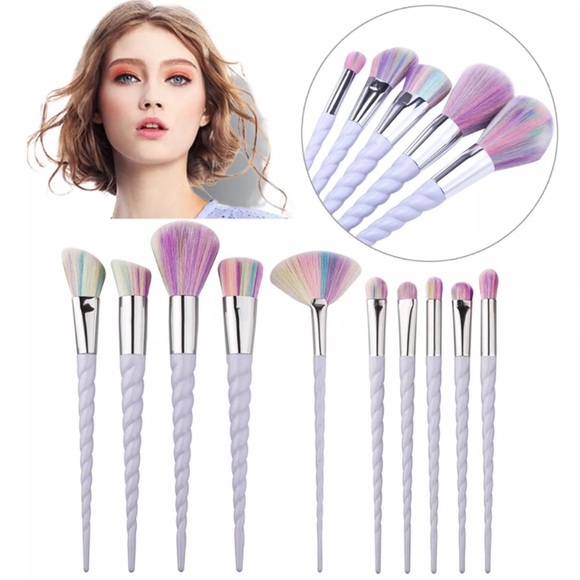New 10pcs unicorn makeup brushes set - Picture 2 of 3